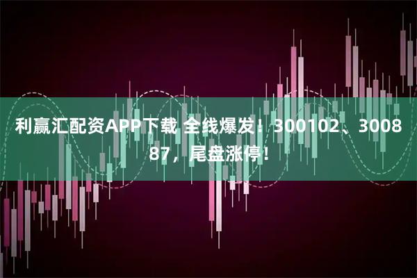 利赢汇配资APP下载 全线爆发！300102、300887，尾盘涨停！