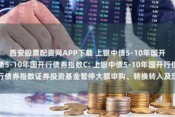 西安股票配资网APP下载 上银中债5-10年国开行债券指数A,上银中债5-10年国开行债券指数C: 上银中债5-10年国开行债券指数证券投资基金暂停大额申购、转换转入及定期定额投资业务的公告